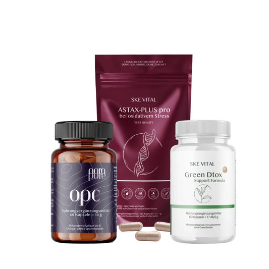 Oxidativer Stress Paket (Astax 1x120, OPC 1x60 & Green Dtox 1x60)