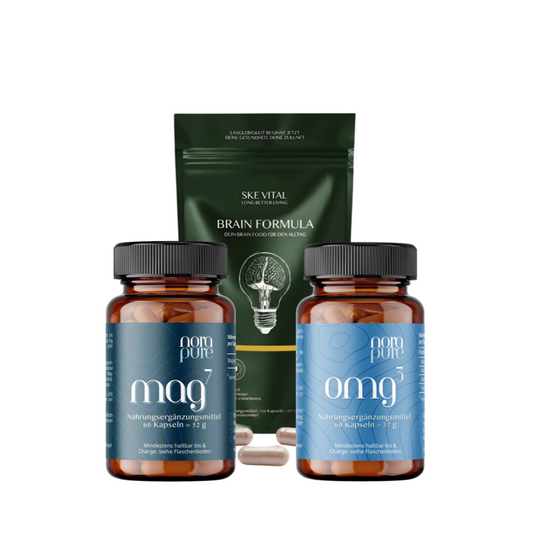 Fokus & geistige Leistung-Paket (1xBrain120/1xOmega3/ 1xMag7)